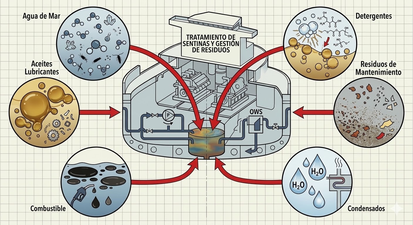 composicion del agua de sentinas