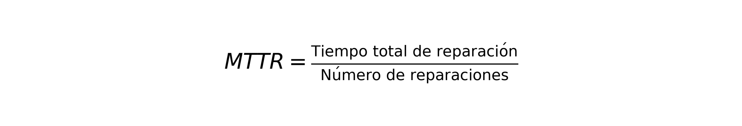 Mantenimiento Naval: Guía Completa del Mantenimiento del Buque 19 Fórmula del tiempo medio de reparación MTTR para calcular el promedio de tiempo de reparación en mantenimiento naval.