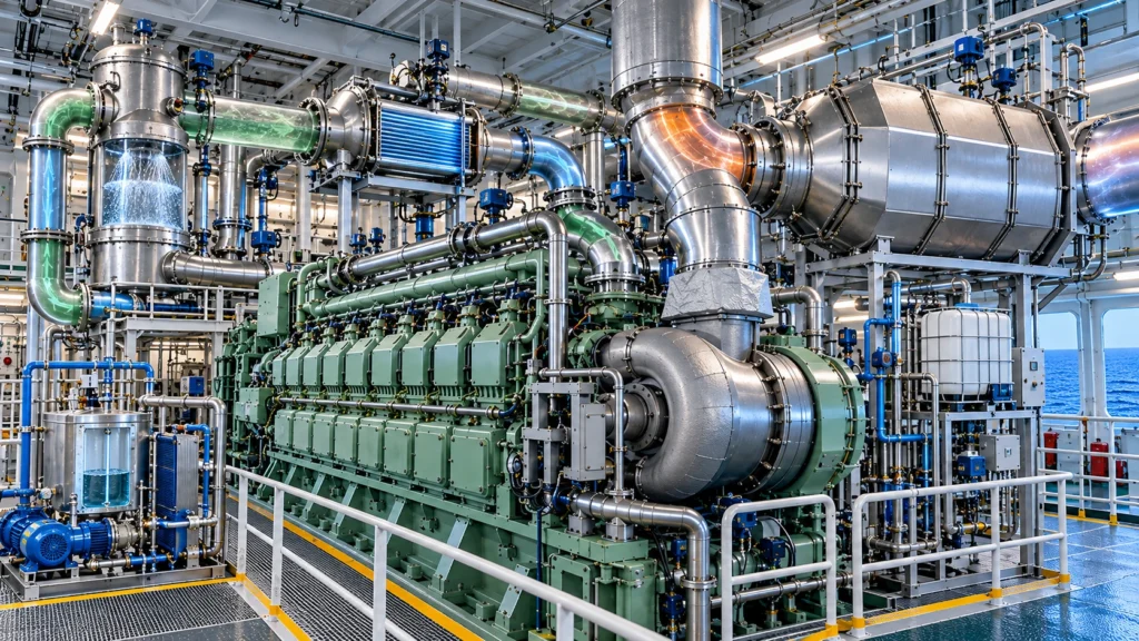 Reducción de NOx en motores marinos mediante sistemas EGR, SCR y tecnologías de control de emisiones