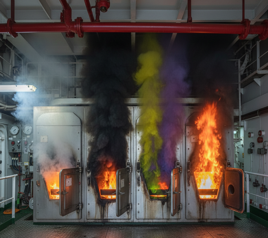 tipos de humo, cromatología del humo a bordo